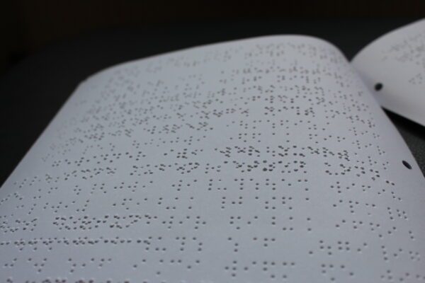 Beispielhafte Seite in Braille für das Kubus Fugus – natürlich finden Sie auch das Spiel selbst in unserem Shop!