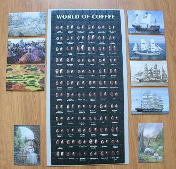 150 Teile sind Ihnen zu wenig? Dann versuchen Sie unser 500-Teile-Puzzle mit den Kaffeebohnen der Welt…