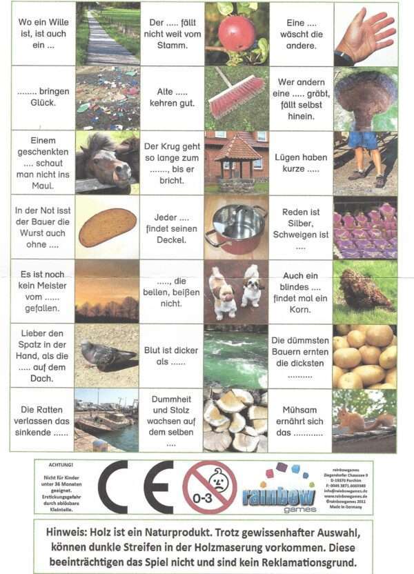 Memo aus Holz "Sprichwörter" – Bild 5