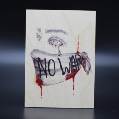 Holzkarte "Die Kinder von Butscha" - No War