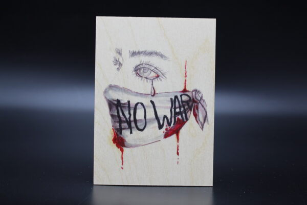 Holzkarte "Die Kinder von Butscha" - No War