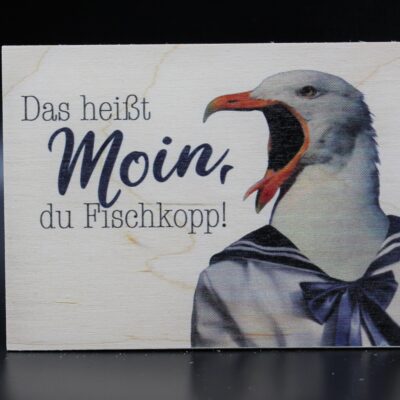 Holzkarte "Fischkopp"