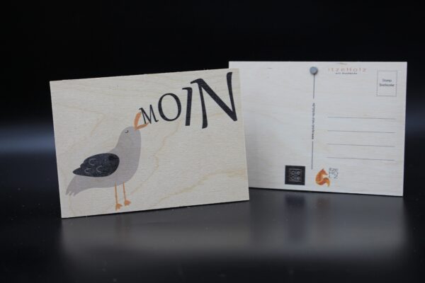 Holzkarte "Moin" - Möwe – Bild 2