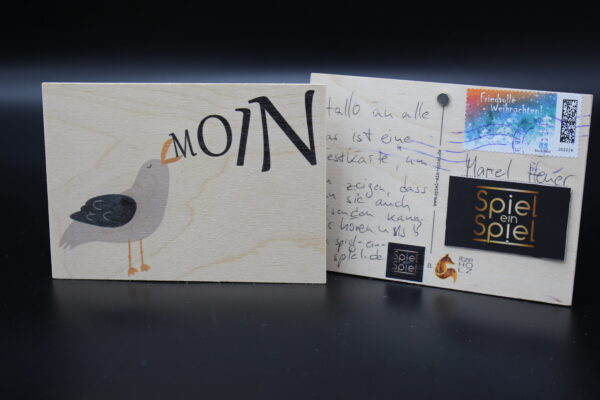 Holzkarte "Moin" - Möwe – Bild 3