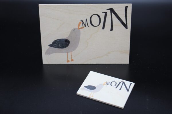 Holzkarte "Moin" - Möwe – Bild 4