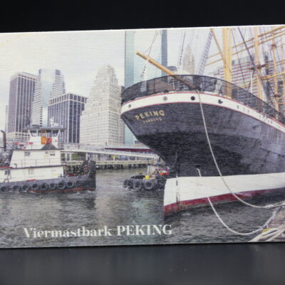 Holzkarte "Viermastbark PEKING" - in New York