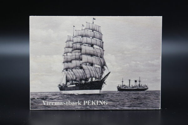 Holzkarte "Viermastbark PEKING" - historisch