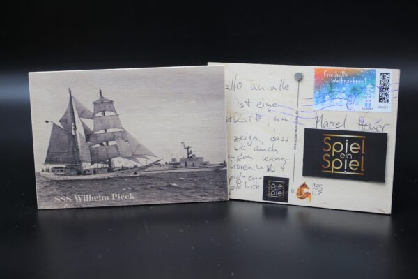 Holzkarte "SSS Wilhelm Pieck" - historisch – Bild 3
