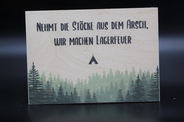Holzkarte "Lagerfeuer"