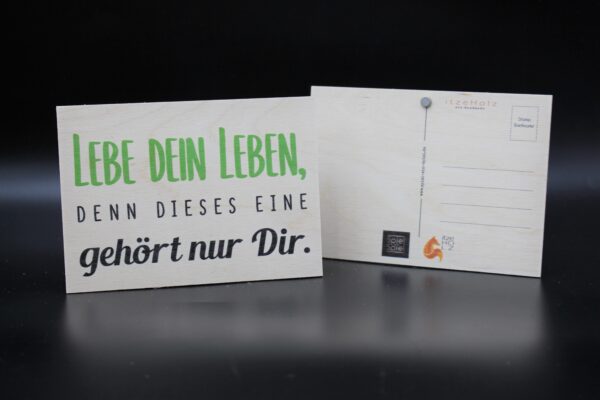 Holzkarte "Lebe Dein Leben" – Bild 2