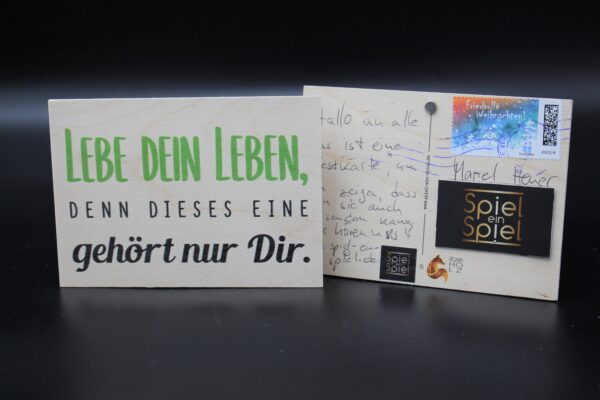 Holzkarte "Lebe Dein Leben" – Bild 3