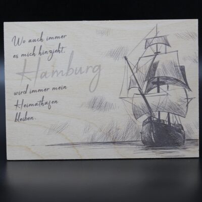 Holzkarte "Hamburg" - Heimathafen