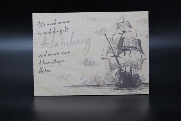 Holzkarte "Hamburg" - Heimathafen