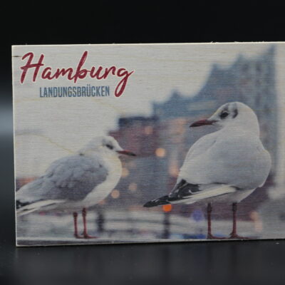 Holzkarte "Hamburg" - Landungsbrücken