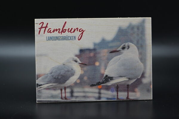 Holzkarte "Hamburg" - Landungsbrücken