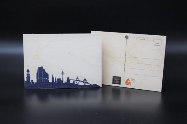 Holzkarte "Hamburg" - Skyline – Bild 2