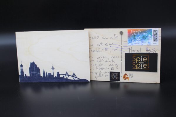Holzkarte "Hamburg" - Skyline – Bild 3