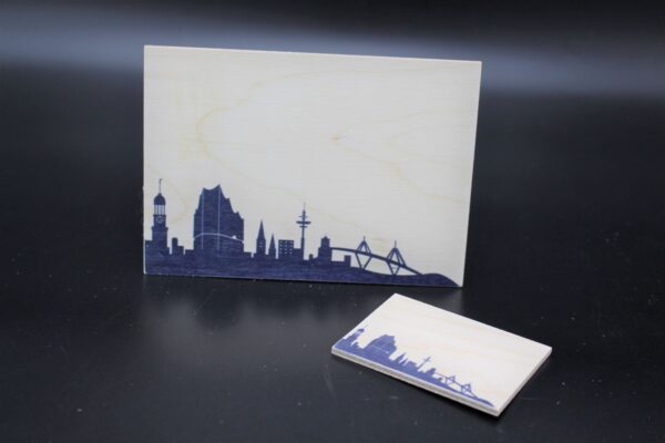 Holzkarte "Hamburg" - Skyline – Bild 4