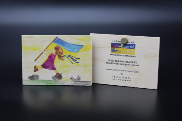Holzmagnet "Die Kinder von Butscha" - Mädchen – Bild 2