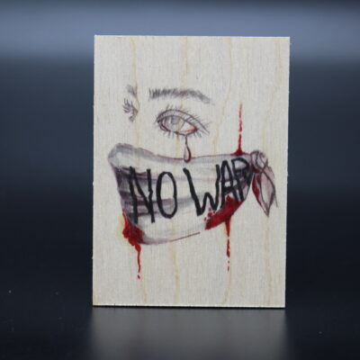 Holzmagnet "Die Kinder von Butscha" - No War