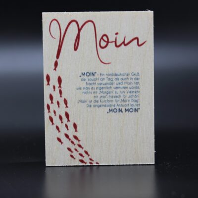 Holzmagnet "Moin" - Definition (hochkant)