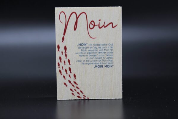 Holzmagnet "Moin" - Definition (hochkant)