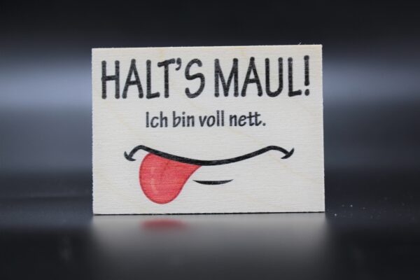Holzmagnet "Halt´s Maul"