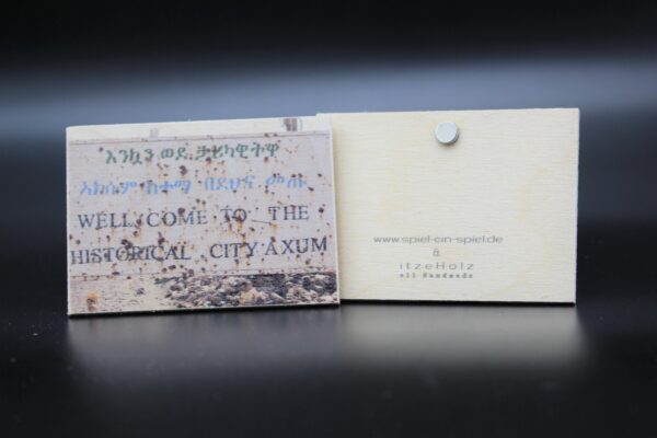 Holzmagnet "Aksum" - Ortsschild – Bild 2