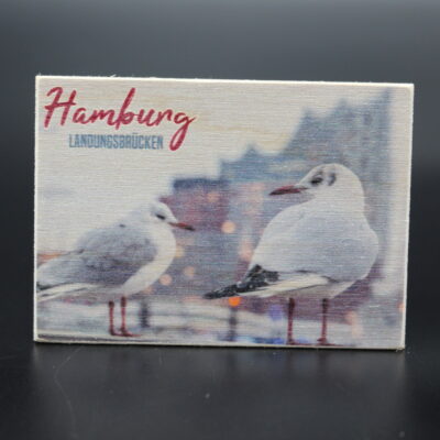 Holzmagnet „Hamburg“ – Landungsbrücken