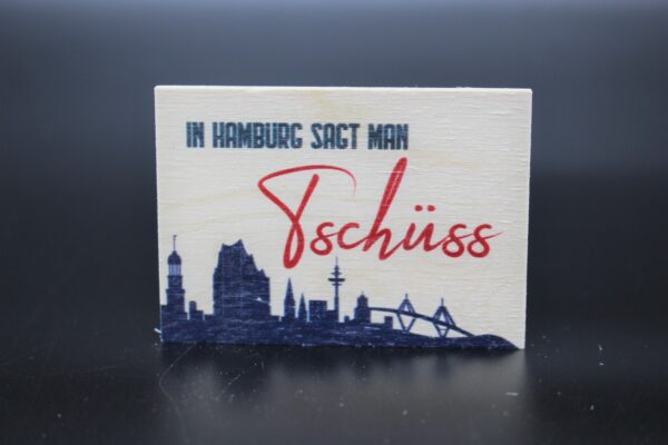 Holzmagnet „Hamburg“ – Tschüss