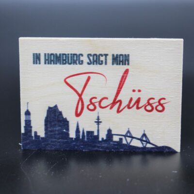 Holzmagnet „Hamburg“ – Tschüss