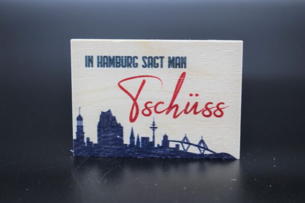 Holzmagnet „Hamburg“ – Tschüss