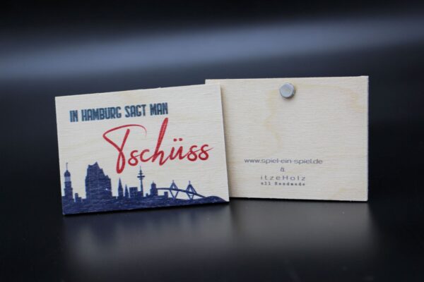 Holzmagnet „Hamburg“ – Tschüss – Bild 2