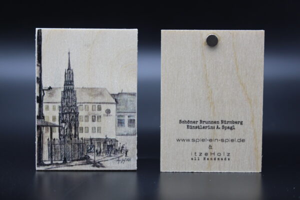 Holzmagnet "Nürnberg" - Schöner Brunnen – Bild 2