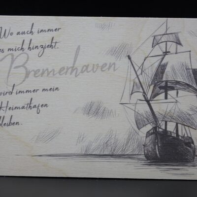 Holzkarte "Bremerhaven" - Heimathafen