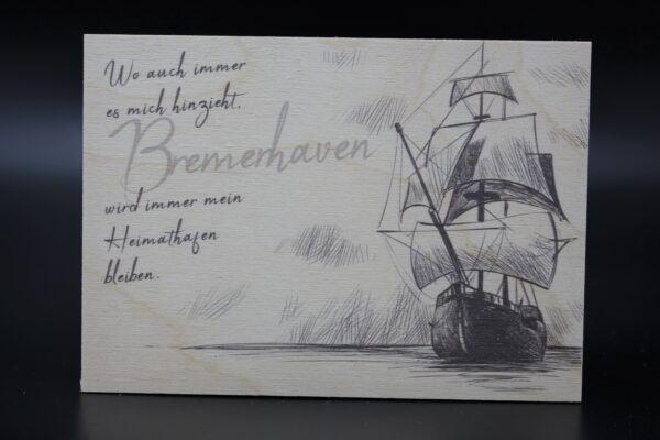 Holzkarte "Bremerhaven" - Heimathafen