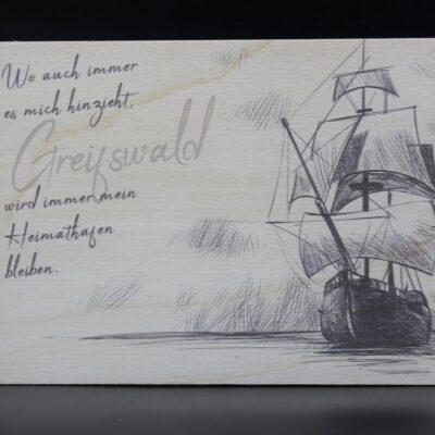 Holzkarte "Greifswald" - Heimathafen