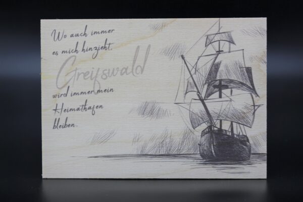 Holzkarte "Greifswald" - Heimathafen
