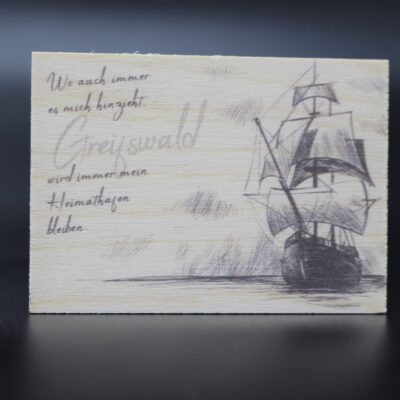 Holzmagnet „Greifswald“ – Heimathafen