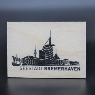 Holzmagnet „Bremerhaven“ – Skyline Havenwelten