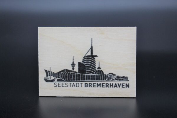 Holzmagnet „Bremerhaven“ – Skyline Havenwelten
