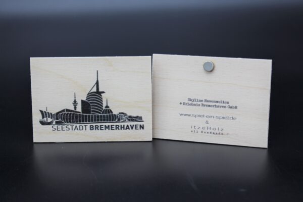 Holzmagnet „Bremerhaven“ – Skyline Havenwelten – Bild 2