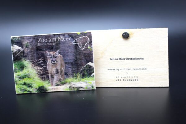 Holzmagnet „Zoo am Meer Bremerhaven" - Puma – Bild 2