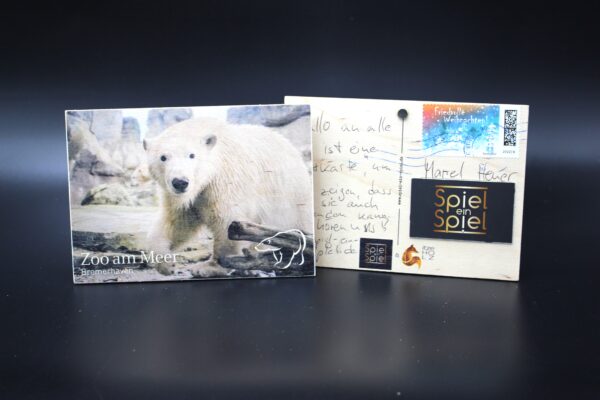 Holzkarte "Zoo am Meer Bremerhaven" - Eisbär - Motiv I – Bild 3