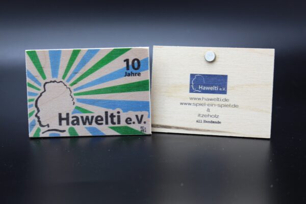 Holzmagnet "10 Jahre Hawelti e.V." – Bild 2