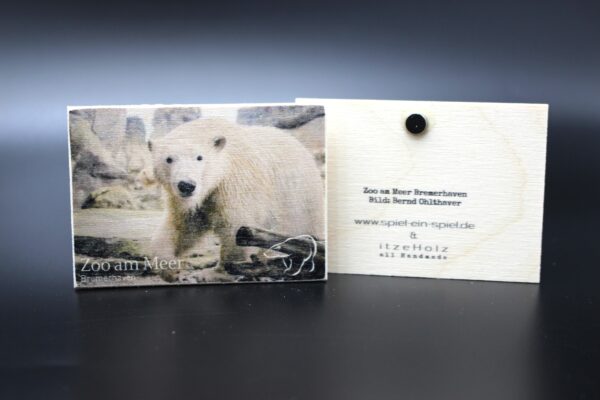 Holzmagnet „Zoo am Meer Bremerhaven" - Eisbär - Motiv I – Bild 2
