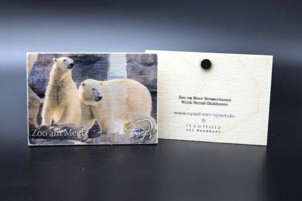 Holzmagnet „Zoo am Meer Bremerhaven" - Eisbären - Motiv II – Bild 2