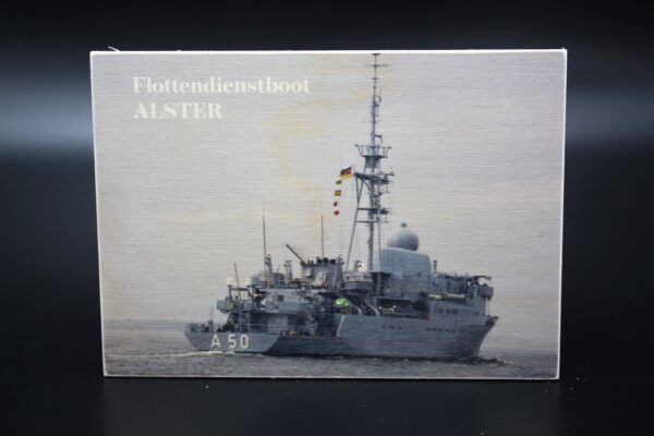 Holzkarte "Flottendienstboot A 50 ALSTER" - Motiv I