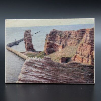 Holzmagnet "Helgoland" - Lange Anna mit Schönheitsfehler