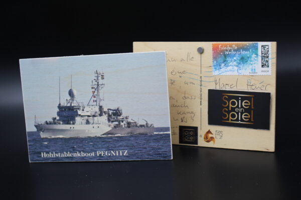Holzkarte "Holzstablenkboot M 1090 Pegnitz" – Bild 3